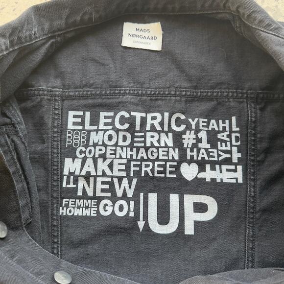 Mads Nørgaard Black Denim Jacket | Jessie Words Style | Size 38 (M) - Picture 6 of 8